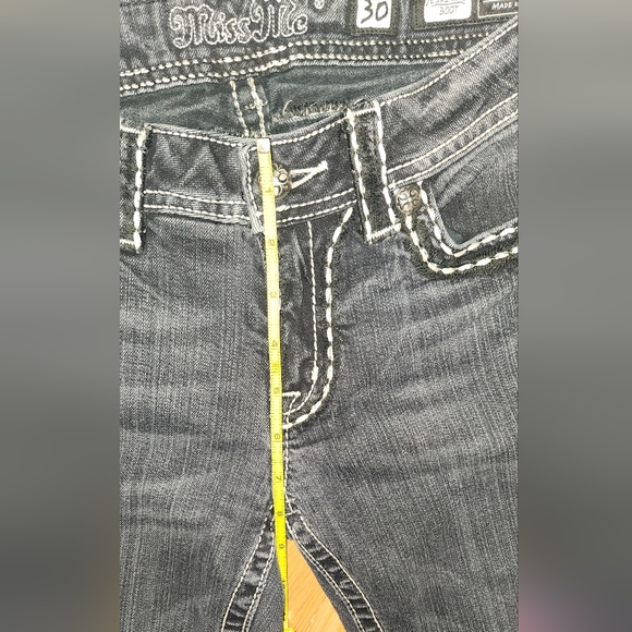 2PC SIZE 30 MISS ME BLING WINGS WHITE STITCHING BOOT & BLACK WHITE STITCHING - Picture 6 of 16